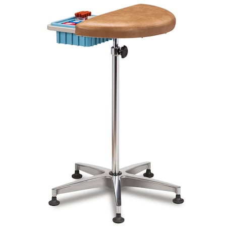 Half Round, Stationary, Padded Phlebotomy Stand, Burgundy